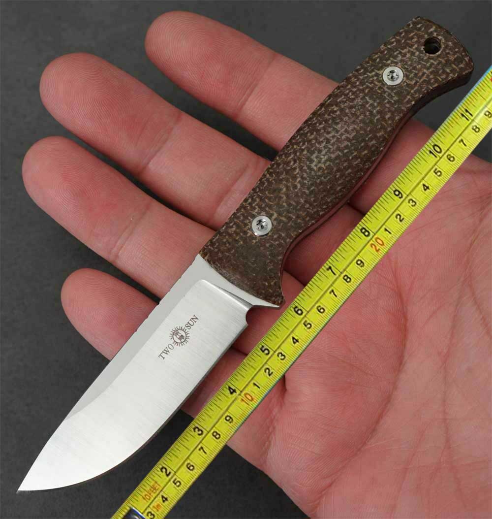 

TwoSun Knives EDC Mini M390 Fixed Blade Kydex Belt Sheath Micarta Knife TS247