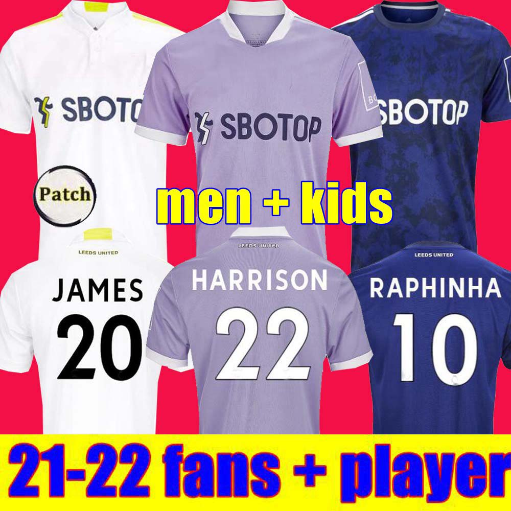 

soccer jersey 21 22 HERNANDEZ POVEDA BAMFORD ALIOSKI T.Roberts Raphinha RODRIGO LLORENTE 2021 2022 Men Kids kit football shirt COSTA MESLIER 999, Away kids