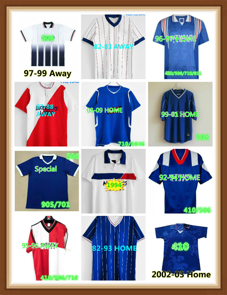 

Retro 93 94 Glasgow Rangers soccer jerseys 82 83 87 88 90 1992 1994 1995 96 97 99 2000 2002 Vintage kits GASCOIGNE MCCOIST Classic Top footb, Multi