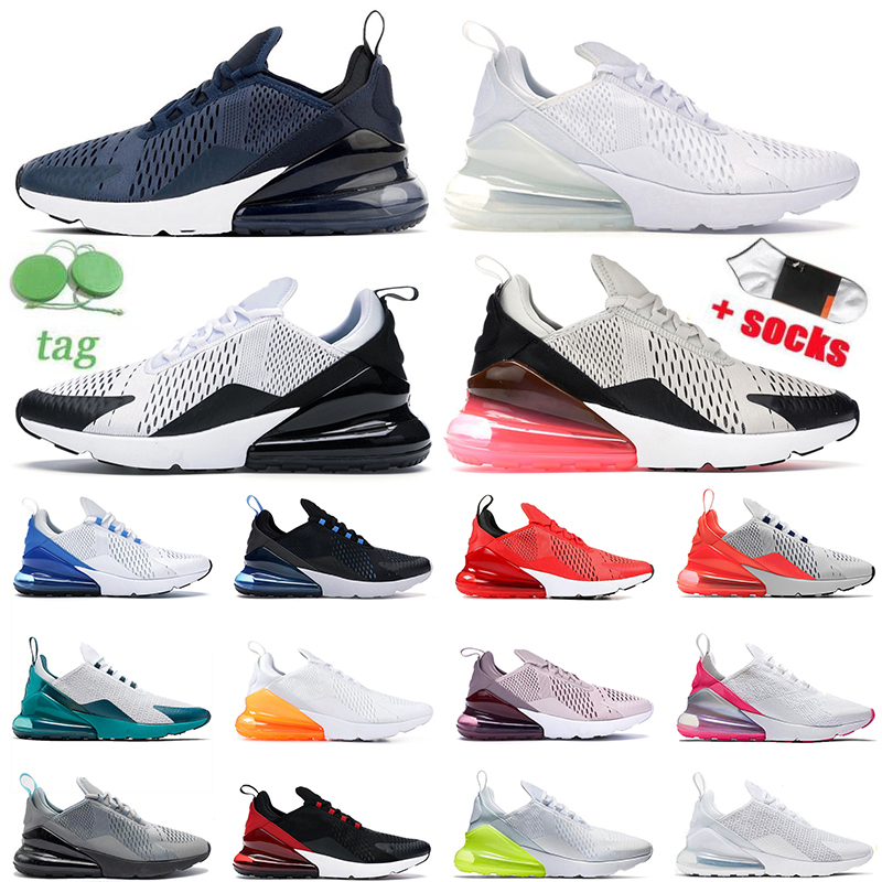 

With Socks Nlke 270s running shoes TOP QUALITY Platinum Volt 270 University Red Triple Black White Off Cool Grey mens womens outdoors sports