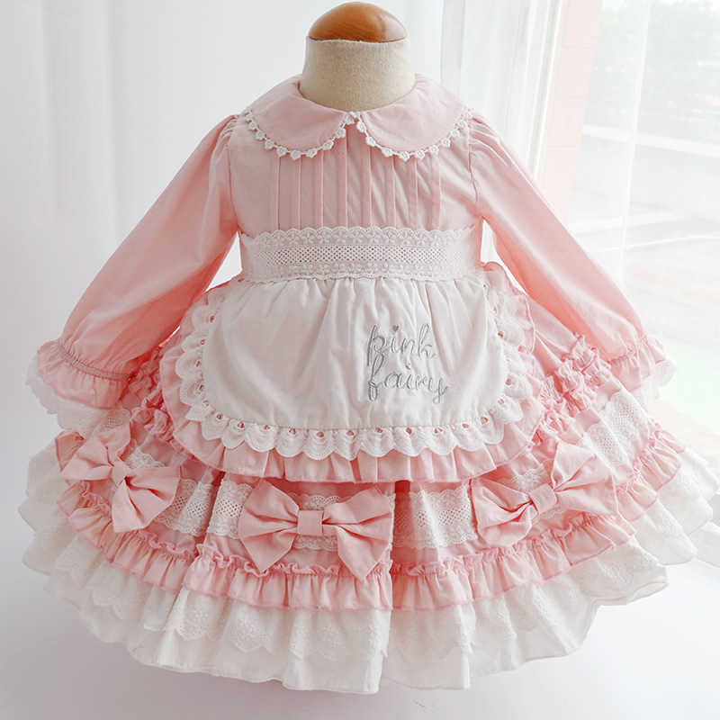 

Spanish Baby Dress Girl Princess Lolita Ball Gown Children Birthday Baptism Eid Party Dresses Girls Kids Spain Royal Vestidos 210615, Pink