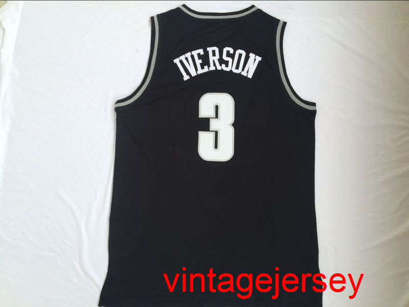 

Men' #3 ALLEN IVERSON BETHEL HIGH SCHOOL Georgetown Hoyas College JERSEYS Basketball Jersey