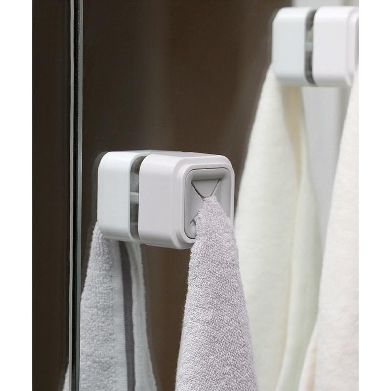 

Hooks & Rails Saving Space Towel Holder Wash Cloth Clip Storage Wall Mount Organizer Rack El Self Adhesive Kitchen Bathroom Home Anti-slip