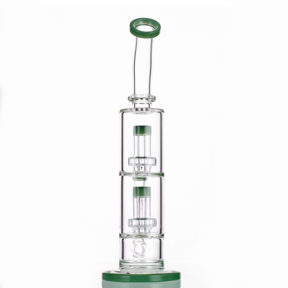 

Hookahs Smoking Bong Glass Dab Rigs Water Bongs Smoke Pipe 27cm Height Double-layer filter 14.4mm Female Joint Double with Quartz Banger Or Bowls