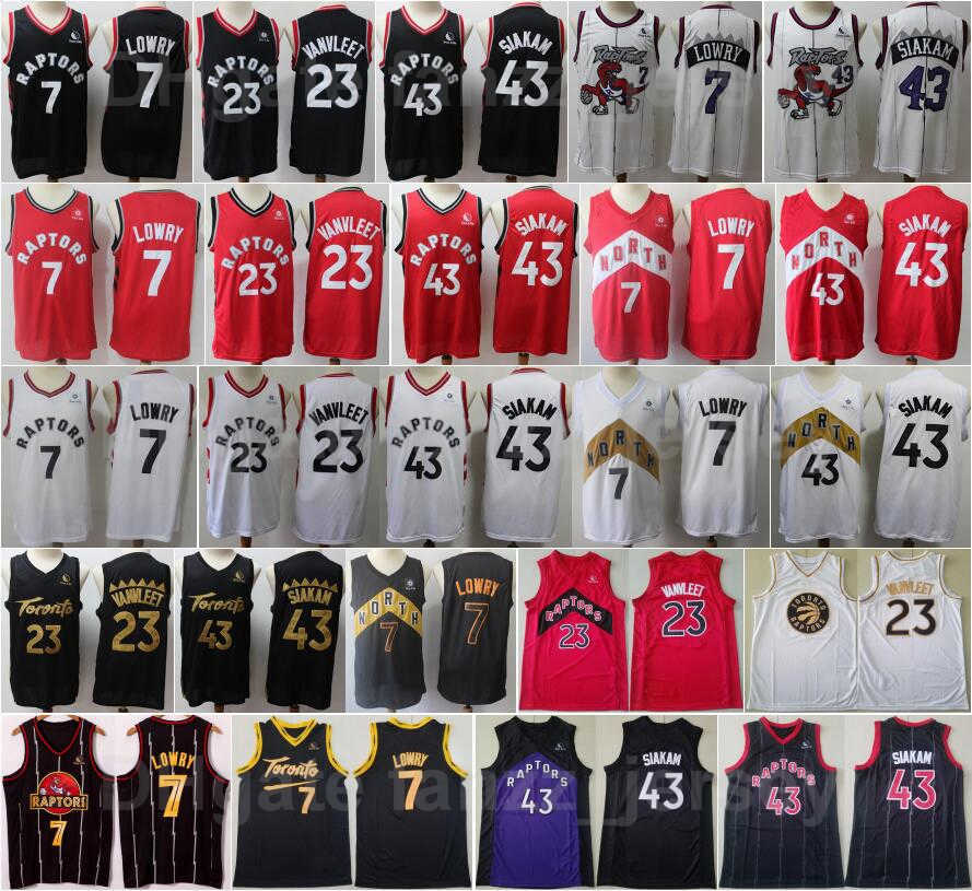 

Men Basketball Kyle Lowry Jersey 7 Pascal Siakam 43 Fred VanVleet 23 All Stitched Black Red White Team Color City Finished Earned Edition
