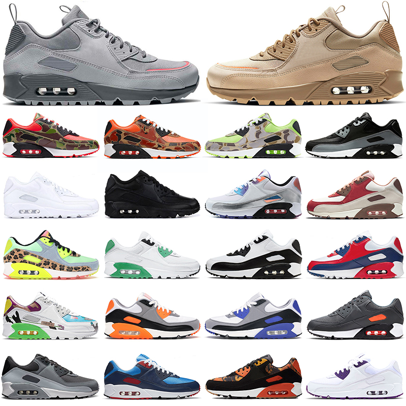 

2022 90 mens running shoes 90s chaussure USA UNC Volt Scarpe Triple Black Cool Grey Pale Ivory men women outdoor sports trainers sneakers walking jogging, 36-45 orange camo