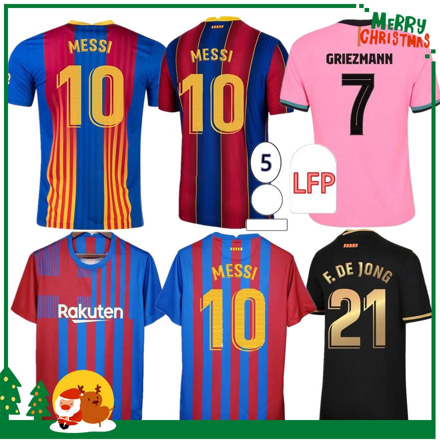 

2021 2022 MESSI KUN AGUERO ANSU FATI Sports Soccer Jersey 20 21 GRIEZMANN DE JONG PJANIC COUTINHO Football Shirt BARCELONA Adult Men + Kids Kit, 20/21 home