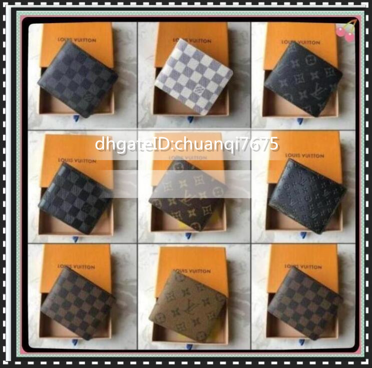 

777 Designers Arrival PU Leather Wallets Fo LV LOUIS BAG VITTON Mens Women Bifold Money Purse High Quality Cluch Wallet, Red;black