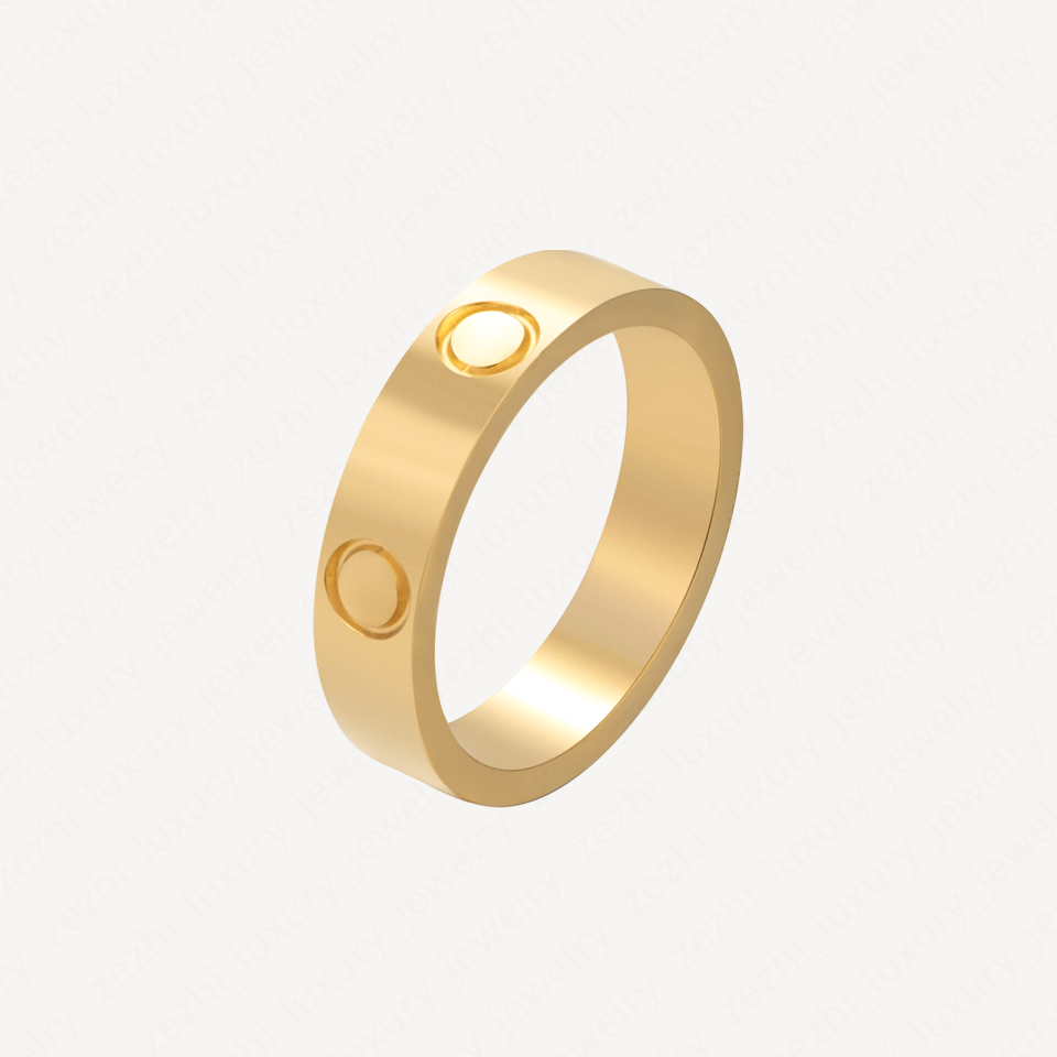 2022 haute bague d'amour polie pour femmes taille 5mm 6mm plaqué or 18 carats en acier inoxydable promesse éternelle couple anneaux hommes access