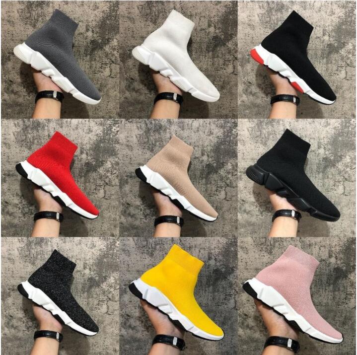 

Men Women Casual Shoes Sock Shoe Sports Knitted Stretch Sneakers Speed Trainer Sock Race Comfort Black Shoes White