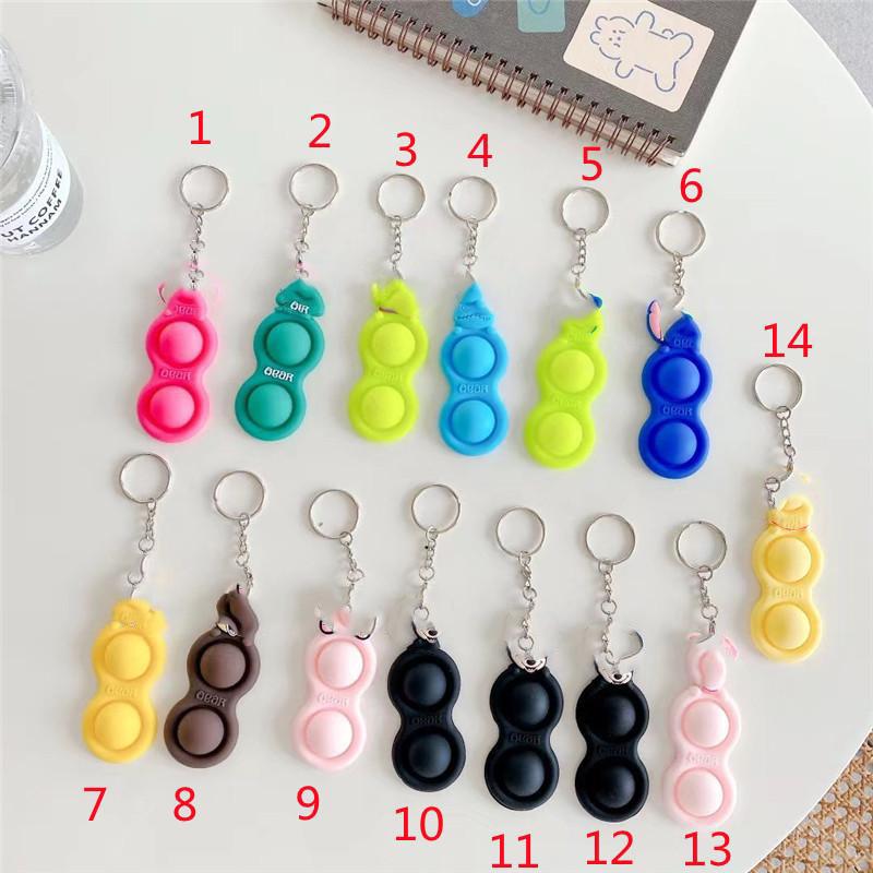 

Fidget Toys Keychain Push pop it Bubble Sensory Ring Bracelet Decompression Press Finger Toy