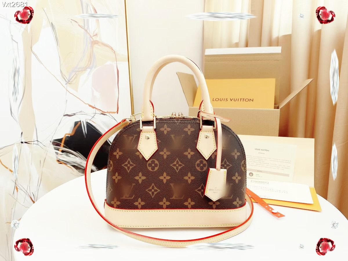 

LVLOUISVITTON VUTTON Top Quality Alma Bb Fashion Women Bags Chain Messenger Bag Leather Handbags Shell Wallet Purse Ladies Cosmetic Crossbody Bags Tote 88, 05