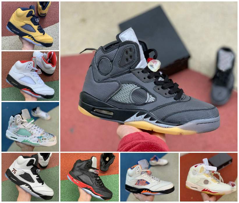 

2021 New White Sail Wings 5 5s Alternate Bel Fire Red Oregon Men Basketball Shoes Hyper Royal Michigan Oil Grey Running Sneakers Mens Sport Trainers, Box
