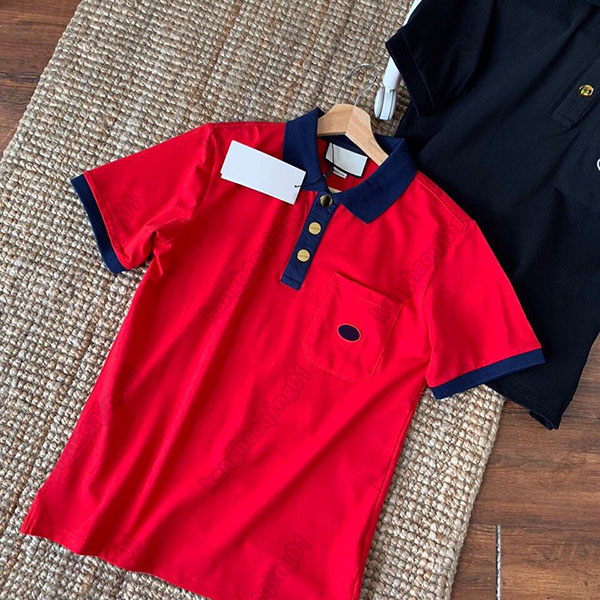 

21SS topGi Polo shirt men and women Contrast collar placket Sleeve trim tee High Quality Brand tees Luxurys Designer shirts Designers Mens S Clothing, White;black