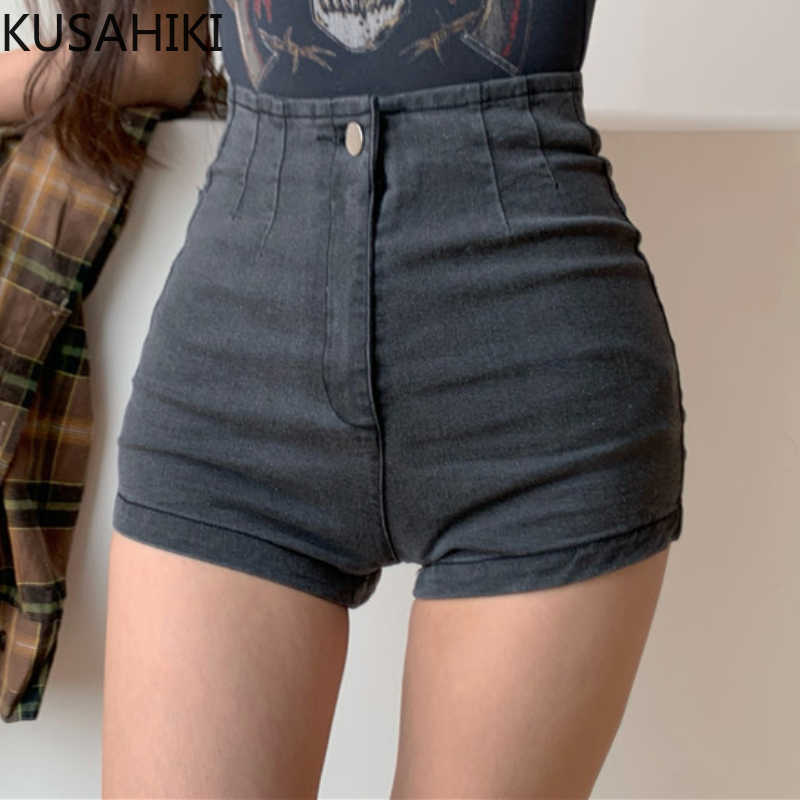 

Summer Jeans Woman Shorts Korean Sexy Slim Bottoms High Waist Demin Short Feminimo Ropa Para Mujer 6G748 210603, Gray