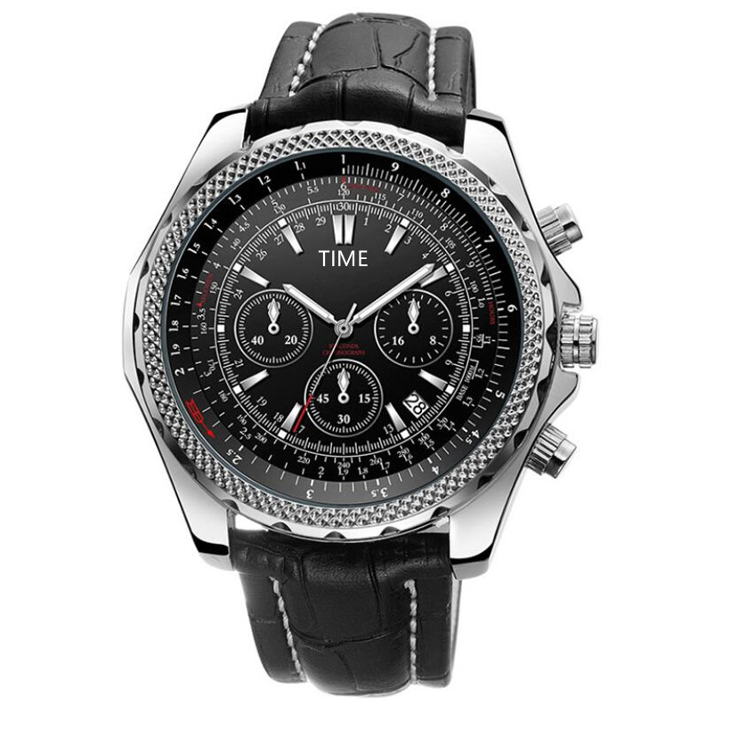 

Men mechanical automatic watch luxury Wristwatches big dial stainless steel NAVITIMER 1884 Sports Chronograph male business watches top bran, Slivery;brown