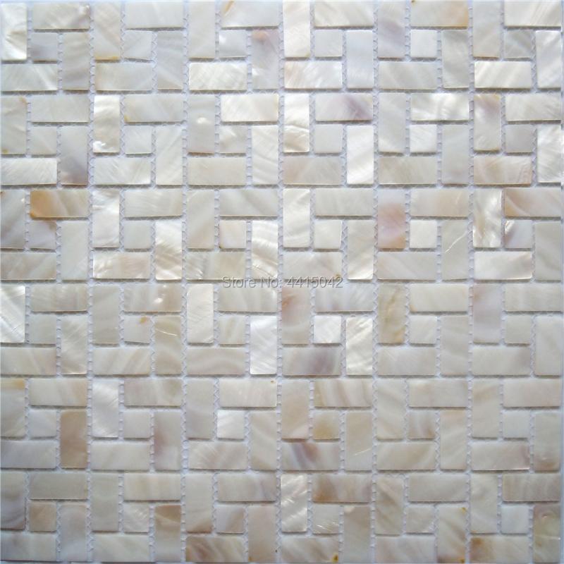 

Wallpapers Natural Mother Of Pearl Mosaic Tile For Home Decoration Backsplash And Bathroom Wall 1 Square Meter/lot AL104, 1 lot(11 pcs)