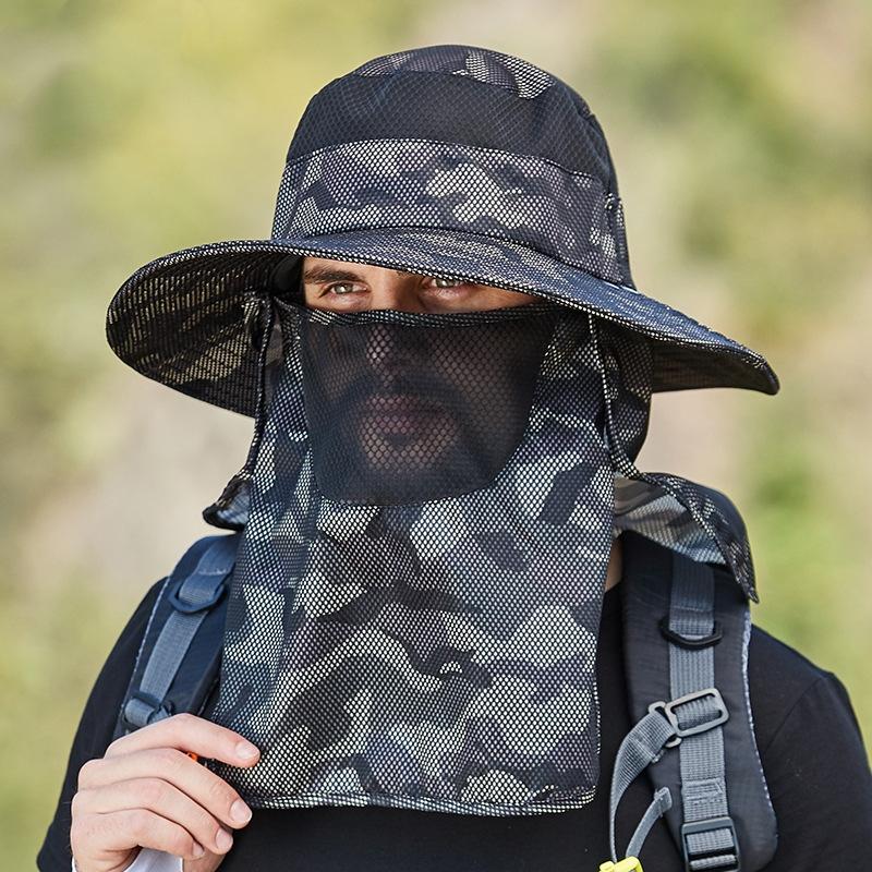 

Outdoor Hats Summer Mens Breathable Sunshade Sports Sunscreen Fishing Caps Camouflage Casual Climbing Travel Hat, Micaikaqi