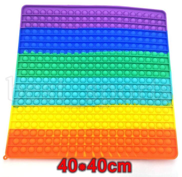 

Fast !40CM Super Size Rainbow Push Bubble Decompression Fidget Toys Adults Kids Anti Stress Push Bubble Stress Reliever Board Games CJ11