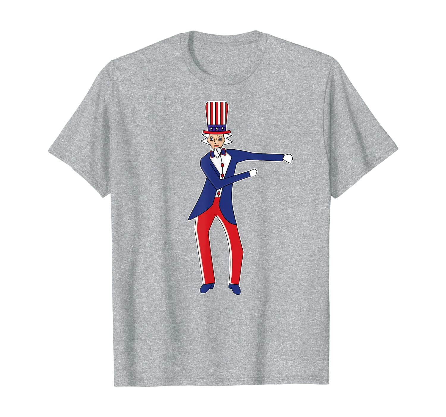 Patriotic Uncle Sam Floss Dance Shirt Red White Blue USA-image-703272604
