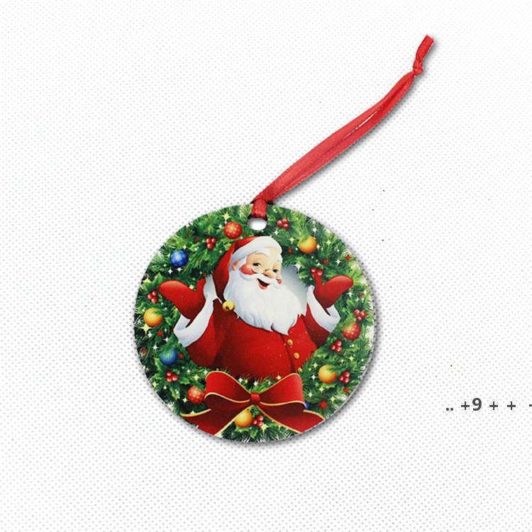 

US STOCK Christmas Decorations Sublimation Ornaments Blank Pendants Personalized xmas Tree Pendant Wooden Hanging Decor