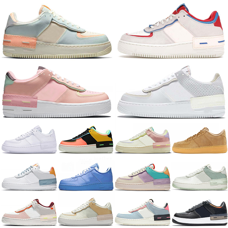 

airforce af1 luxurys designer men women run casual shoes air force dunk one shadow triple black white off Tropical Twist Spruce Aura trainers outdoor sneakers sports, D25 36-40 white grey