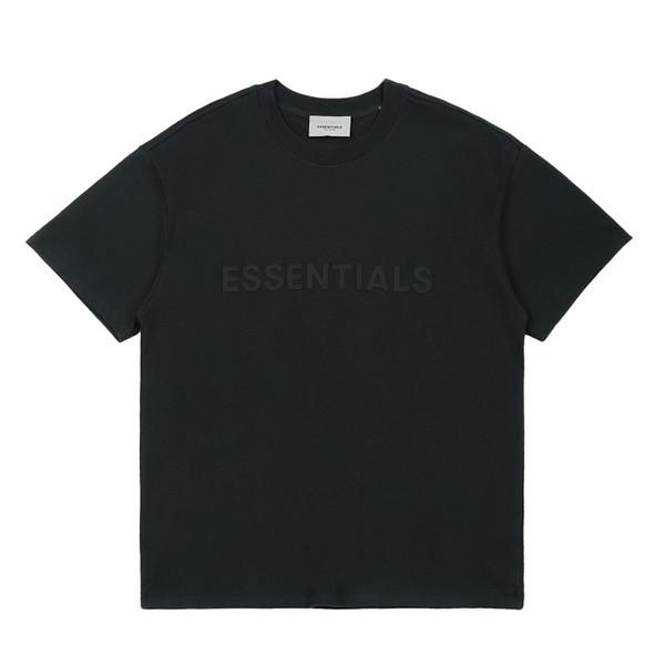 

summer hip hop fear of god front essentials 3d silicon tee skateboard tshirt fog men women short sleeve casual t shirt, Red;black