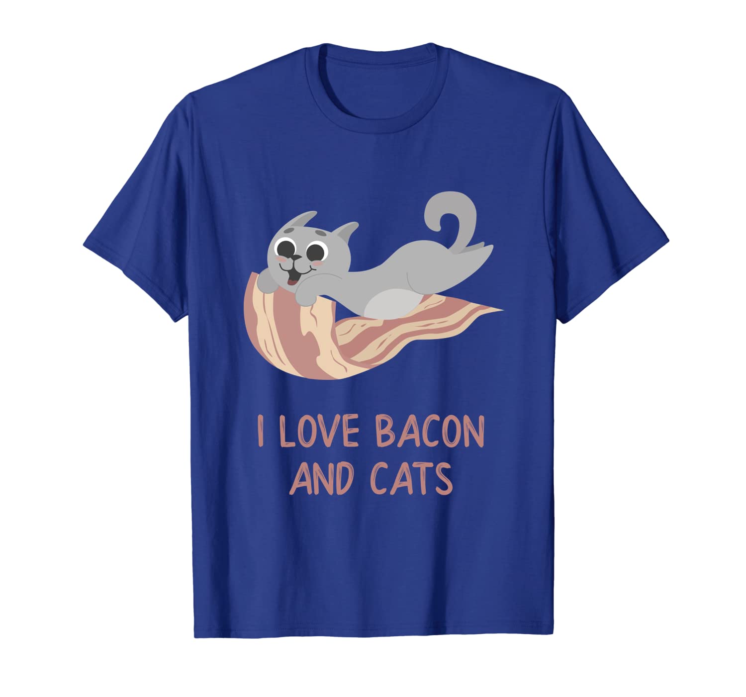 

i love bacon and cats - funny kitty t-shirt, White;black