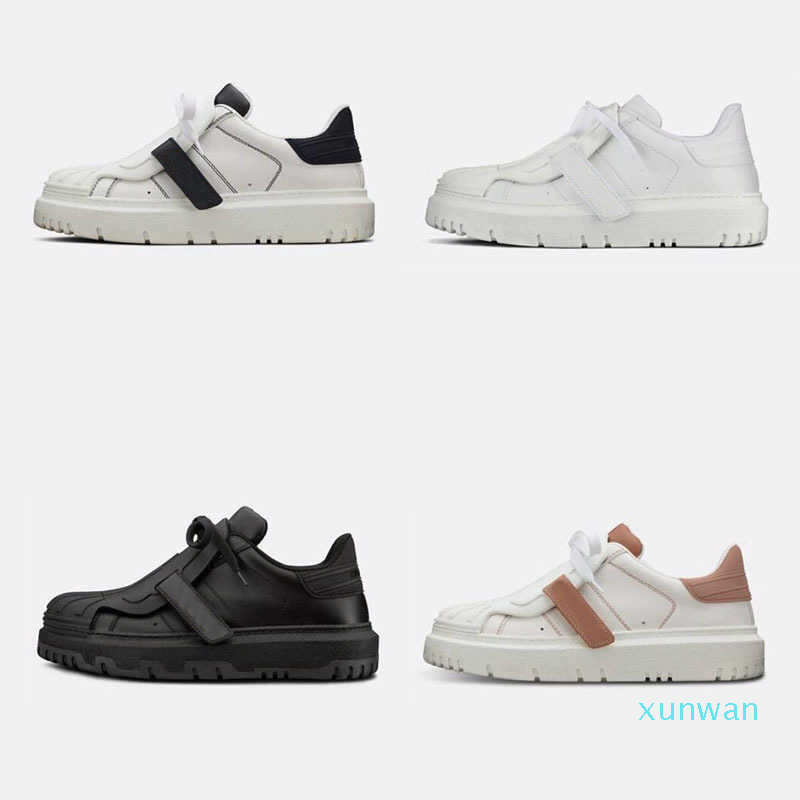 

2021 Women Designer id Sneaker Calfskin Shoes Rubber Sole Trainer Lace up Platform Shoes Runner Trainers With Box 277, Black