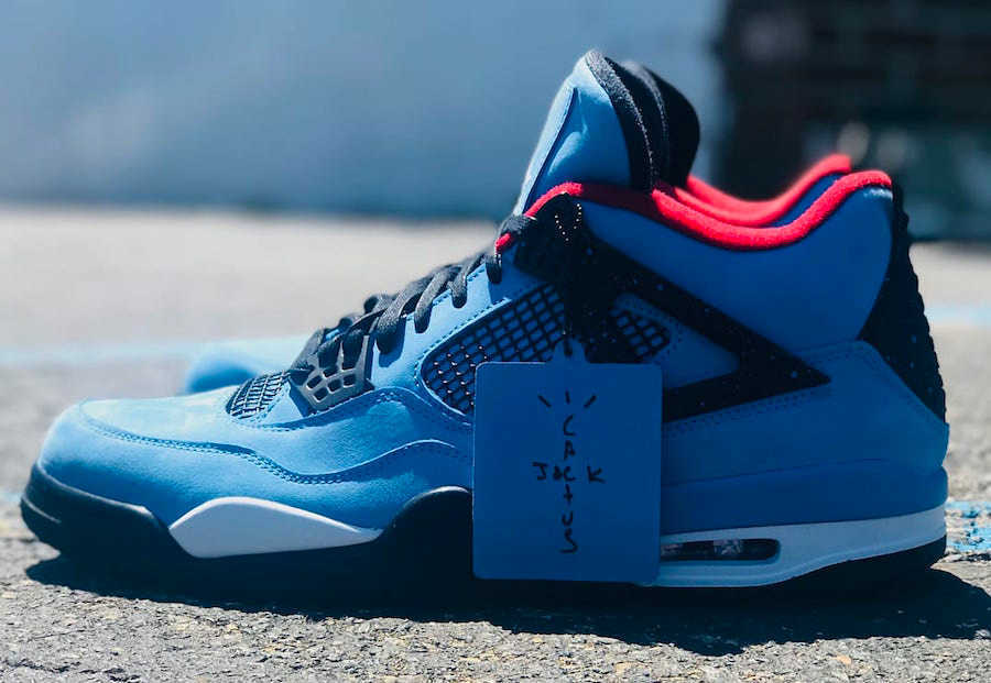 

2021 Best Authentic 4 x Travis Scott Cactus Jack 4s Iv Houston Oliers University Blue Varsity Red Men Outdoor Shoes 308497-406 with Box