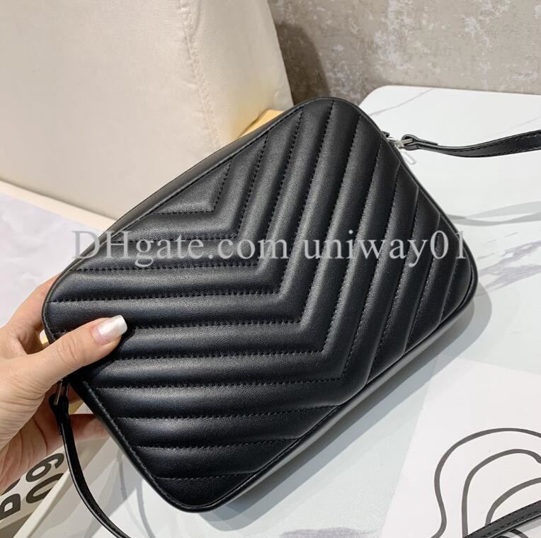 

Women handbag genuine leather high quality shoulder bag cross body messgener purse, Black-gold