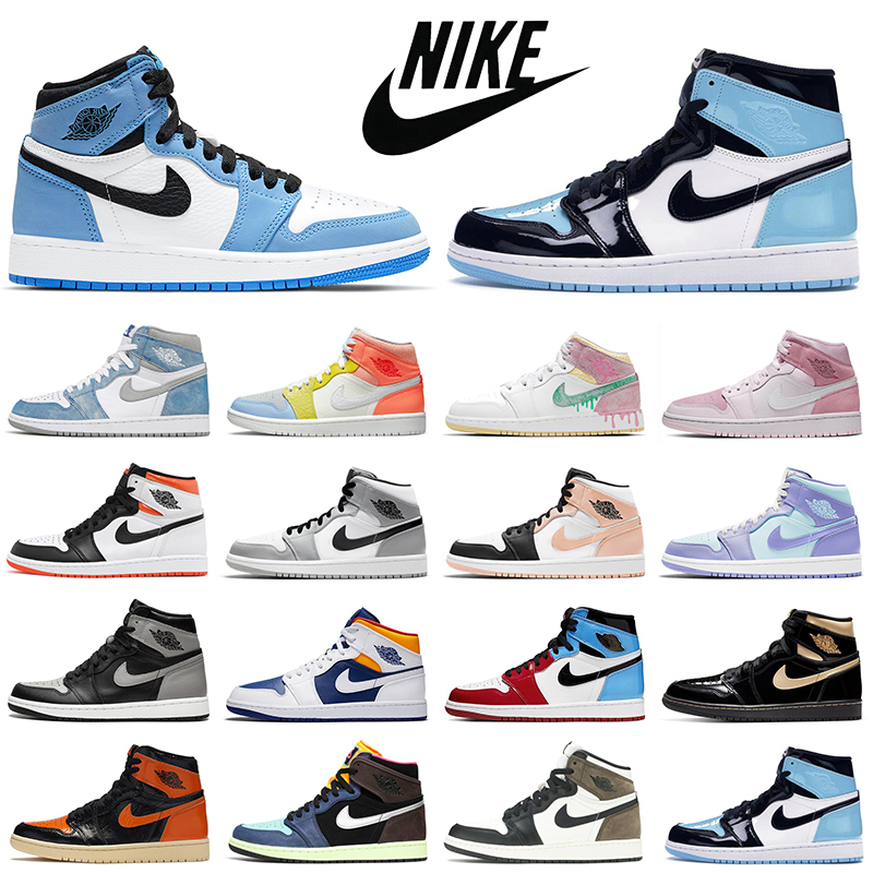 

Hyper Royal 1s Men Basketball Shoes Jumpman 1 University Blue Chicago Dark Mocha Womens Mens Trainers Sports Sneakers