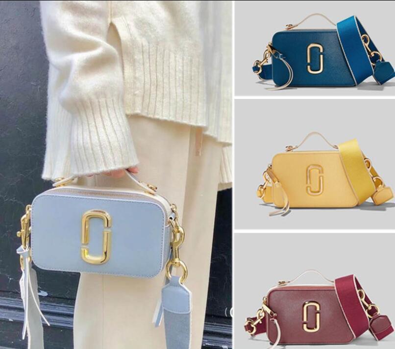 

Fashion Womens Portable Camera Bag Color Matching Top Layer Cowhide Leather Evening Purse Zipper Luxury Shoulder Messenger Small Square Bag, Blue large