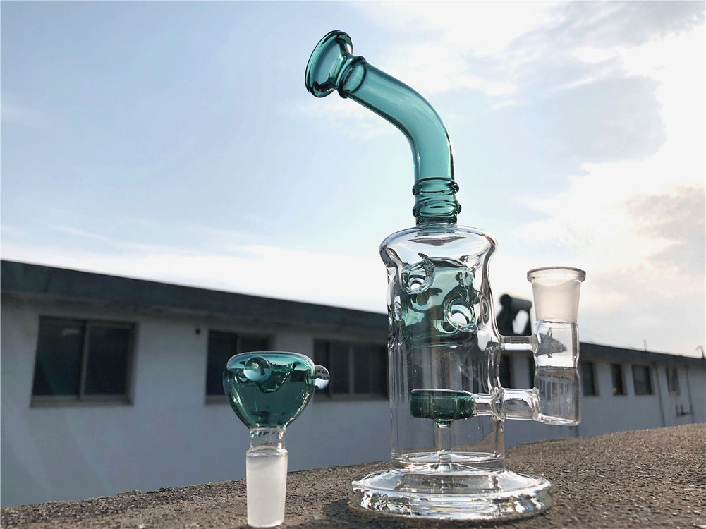 

hookahs 8.3 inch Glass Honeycomb Bong Jet Perc Wax Dab Rig TORO Oil Rigs Smoking Fab Egg Bubblers Water Pipe with Quartz Banger purple blue