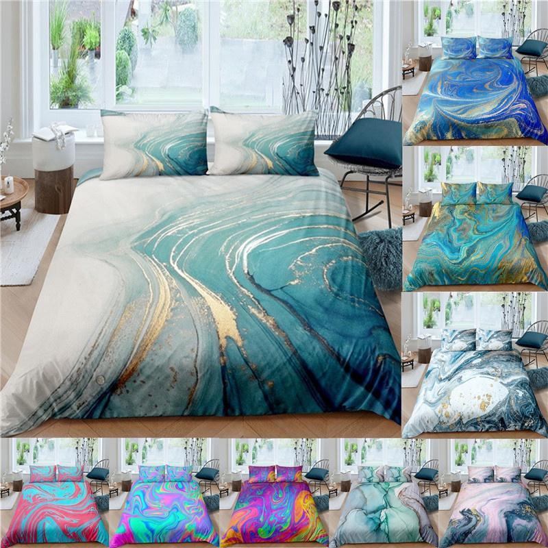 

Comforters & Sets Nordic Duvet Cover 3D Marble Print Bedding Set Pillowcase No Bed Sheet Single Double Queen King 220x240 Quilt Covers