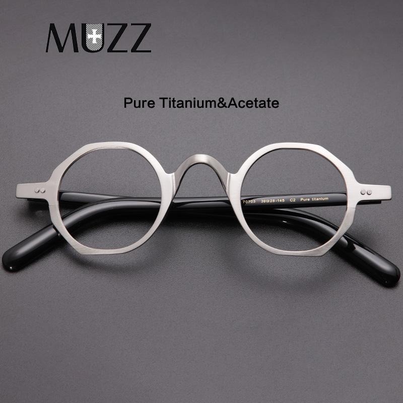 

Fashion Sunglasses Frames Men Titanium Glasses Frame Polygon Japan Luxury Myopia Optical Prescription Acetate Eyeglasses Retro Small High Qu