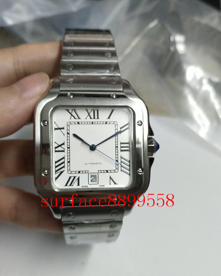 

Top Quality Men Fashion Watch Classic Square Design Stainless Steel Mens Watches Automatic Movement Glide Sweep Move Wristwatches Clock 02-3, Water proof 50m