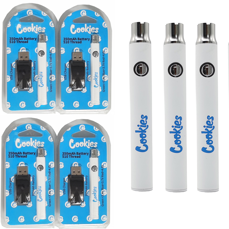 

Preheat Cookies Battery Disposable Vape Cartridges 350mah Variable Voltage Batteries for 510 Thick Oil Electronic Cigarettes Starter Kits