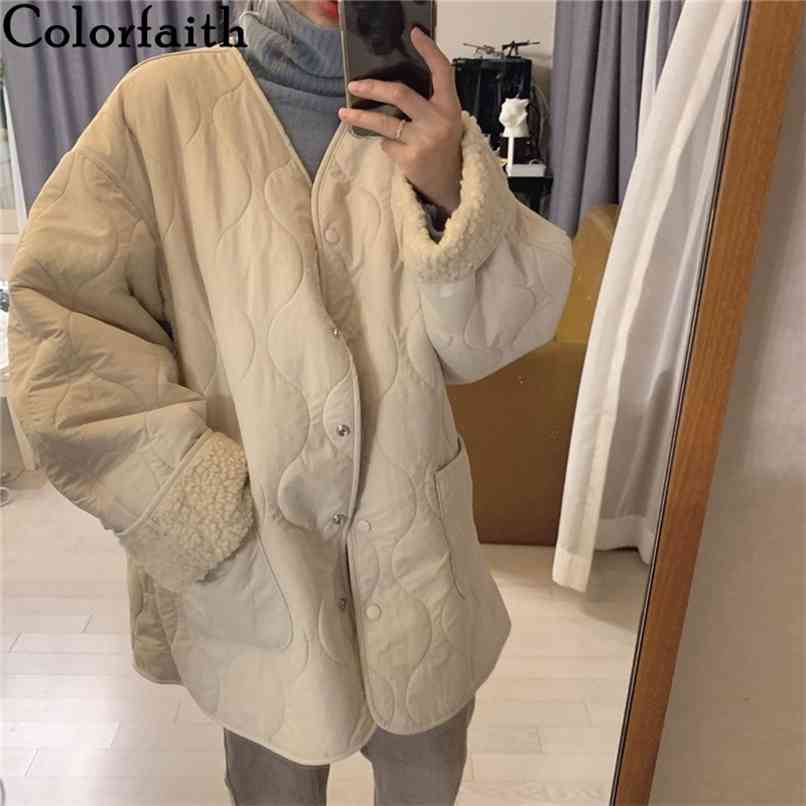 

Autumn Winter Women Jackets Quilted Puffer Vintage High-Quality Warm Wild Womenswear Oversize Coat CO0109 210427, Beige