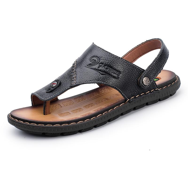 

Sandals Cuir Heren Size Sandalen Roman Leather Sandale Uomo Verano Sandal Hombre Zandalias Beach Couro 2021 Masculino Summer Para Cuero, Black
