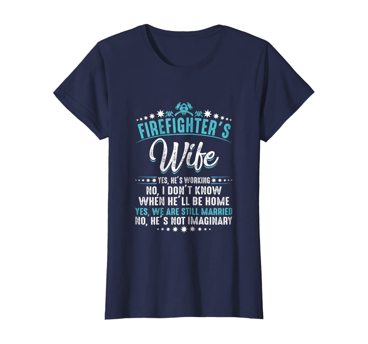 Womens Firefighter&#039;s Wife Funny Xmas T Shirt gift for your Wife-image-699963128
