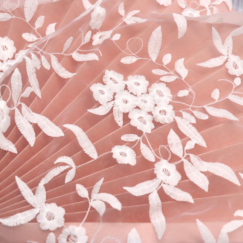 

Ribbon H761 90*130cm Embroidery Organza 3D Fabric Flowers Wedding Dress Lace Fabrics For Dress, Diy Sewing Supplies Crafts, Pink;blue