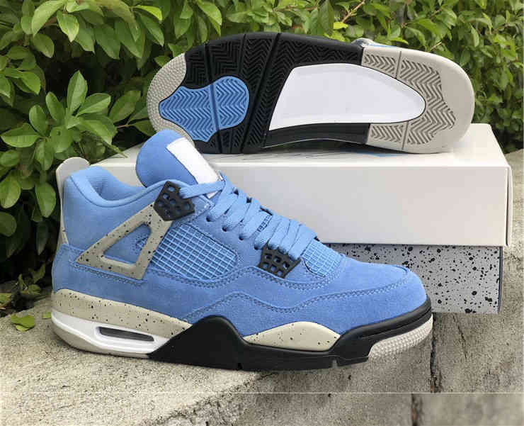 

Shoes With Logo Authentic 4 SE University Blue Men Basketball Suede 4s Tech Grey-White-Black Sports CT8527-400, Blu
