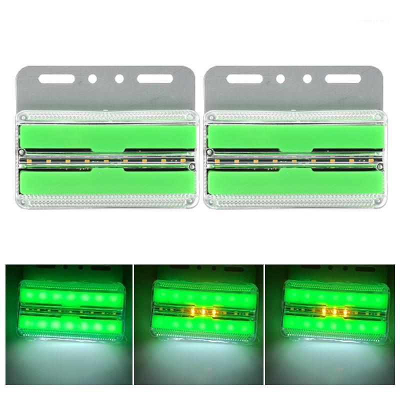 

Emergency Lights 2Pcs 24V Truck Trailer Side Marker LED Flowing Turn Signal Lamp For Lorry Tractor Van Clearance Red Blue Lighting