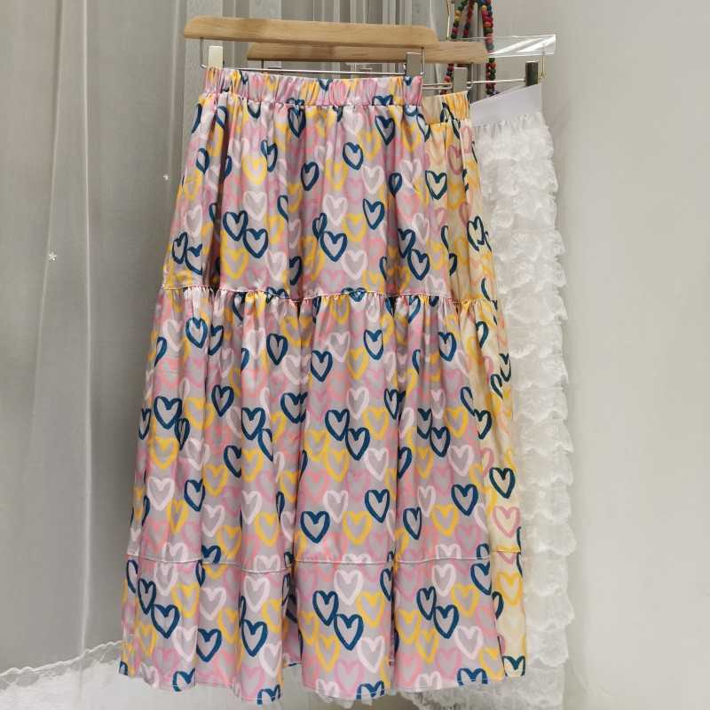 

VANOVICH Korean Style Women Skirts Spring and Summer Ladies Temperament Printed Female 210615, Yellow