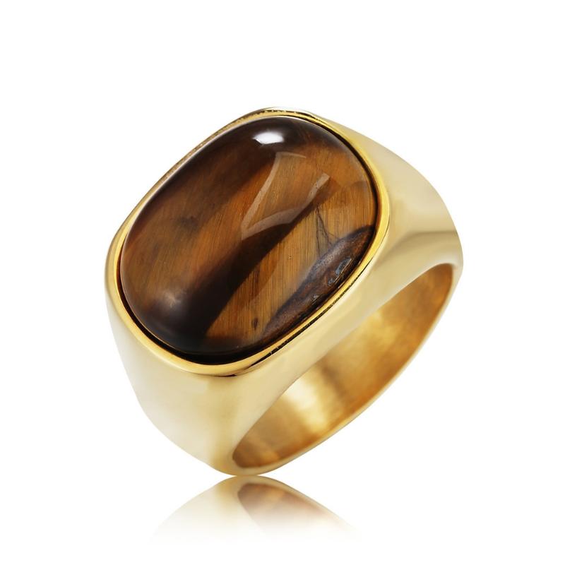 Wedding Rings Loredana Fashion Exquisite Jewelry For Men And Women.Luxury Cambered Brown Opal High-grade Polished Stainless Steel Ring-image-711434510