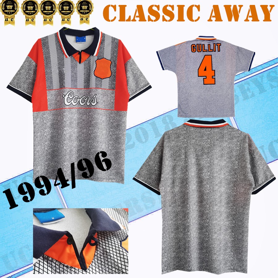 

1994 1996 1997 HOME Away Shirt Zola #25 Retro soccer jerseys Original print for the Dutch midfielder Ruud Gullit #4 94 96 97 classic football shirts, 97/99 home