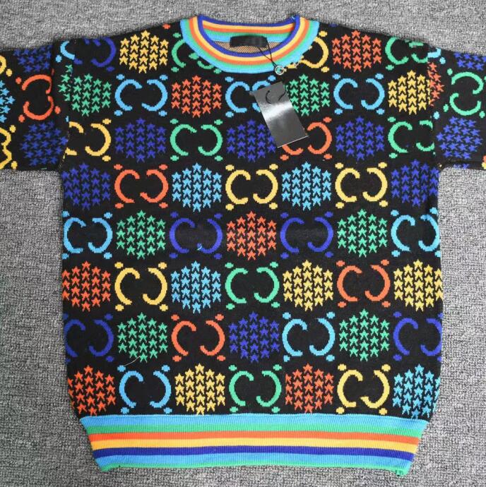 

2021 luxury clothes womens sweater for woman designer sweaters casual knit contrast color long-sleeved autumn fashion classic ladies collar cotton S-XL, Multi