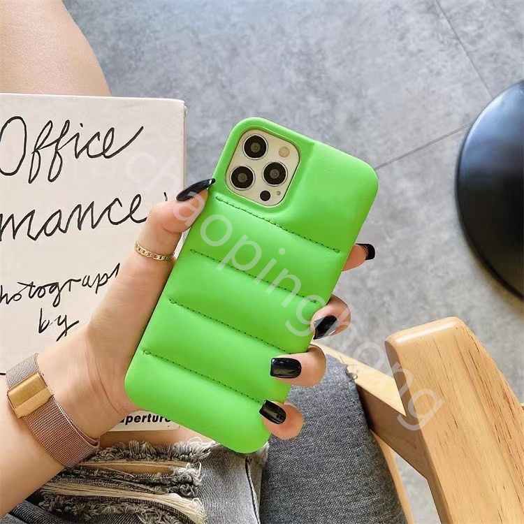 

Down Jacket Phone Cases feather dress style mobile covers Brand Pattern For Iphone 13 12 11 Pro XS MAX XR Cover, 2+logo
