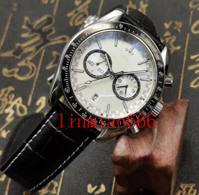 

quartz watch vk movement sea mater watches men steel wristwatches chronograph all function work well, Slivery;brown